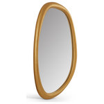 Meridian Furniture - Holland Polyresin Mirror, Brass, Wall Mounted Mirror - Inspired by the natural world, the Holland brass polyresin mirror brings a touch of nature indoors. Its organic shape and finish add a sense of calm and serenity to any room. An asymmetrical shape and high-quality polyresin frame create a striking and eye-catching piece.