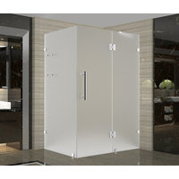 Avalux GS 40"x30"x72" Completely Frameless Shower Enclosure+Shelves Frost Chrome