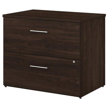Office 500 36W 2 Drawer Lateral File Cabinet in Black Walnut - Engineered Wood