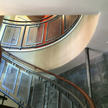 Perforated metal railing