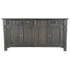 Carmenita 4 Door Sideboard, Gray Finish With Nickle Knob