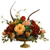 Silk Floral Hydrangeas Centerpiece in Vase