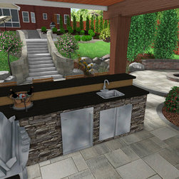 Patio - Pavilion - Fire Pit - Bar - Landscape Package - Outdoor Grills