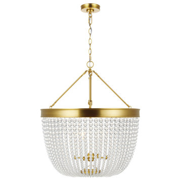 Summerhill Four Light Pendant in Burnished Brass