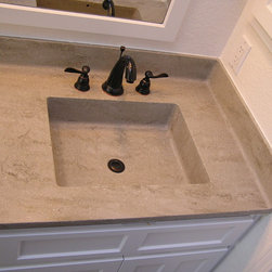 Corian Vanity Countertop and Matching Custom SInk Using the Color Sagebrush - Bathroom Sinks