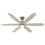 Hunter - Hunter 50773 Rhinebeck, 58" Ceiling Fan with Light Kit and Remote Control - The Rhinebeck large ceiling fan features 58-inch cRhinebeck 58 Inch Ce Matte Silver Weather *UL Approved: YES Energy Star Qualified: n/a ADA Certified: n/a  *Number of Lights: 1-*Wattage:18w LED bulb(s) *Bulb Included:Yes *Bulb Type:LED *Finish Type:Matte Silver