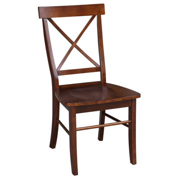 Set of Two X-Back Chairs  with Solid Wood Seats