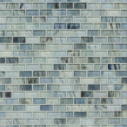 Mantra Mini-Brick Mosaic in Indigo Gloss - Tile