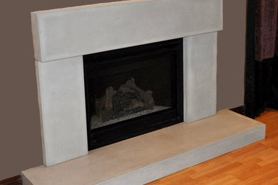 Concrete fireplace surround