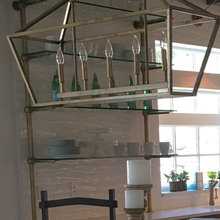 floating shelves/pipe work