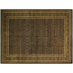 Bareens Designer Rugs - Design Heritage Shakira Brown/Green Area Rug, 12'2"x17'0" - Ornament your home decor with this majestically marvelous brown rug. Exquisitely hand-knotted using the finest quality handspun wool and all natural dyes this beautiful rug features an awe-inspiring transitional motif design. Rich and extravagant color palette of brown with hues and tones of green, tan and gold. This rug will surely make a statement in your living space.