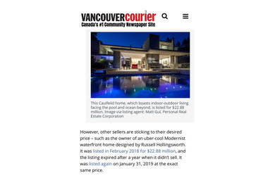 Example of a large minimalist backyard concrete and custom-shaped infinity pool house design in Vancouver