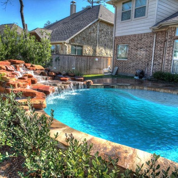 Rock Waterfall Pool 1 with spa