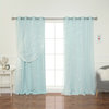 Tulle Overlay Star Cut Out Blackout Curtains, Mint, 52" W X 84" L