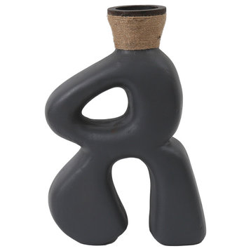 Ecomix, 13"H Abstract Vase, Gray