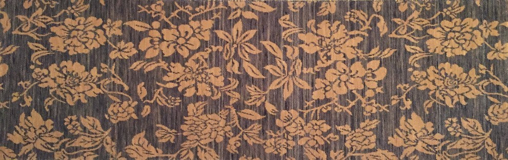 Floral Indigo Runner Rug, 2.5'x8', 9'x12' - Contemporary - Area Rugs ...