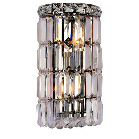 Apollo Wall Sconce, 2-Light, Chrome, Clear Crystal