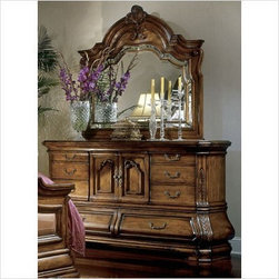 AICO Furniture - Tuscano Dresser and Mirror Set in Biscotti - 34050/34060 - Bedroom Products