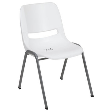 Flash Furniture Plastic Stack Chair In White