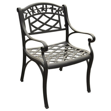 Crosley Furniture Sedona 17" Aluminum Dining Chair in Charcoal Black (Set of 2)
