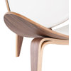 Nuevo Artemis Occasional Chair - American Walnut Frame White Leather Seat