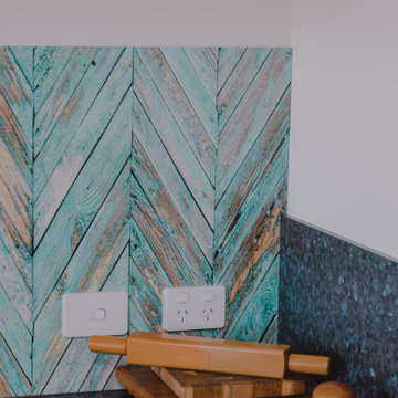 Kitchen Centre | DecoSplash Blue Parquetry