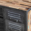Recycled Wood and Industrial Metal Locker-Style Desk