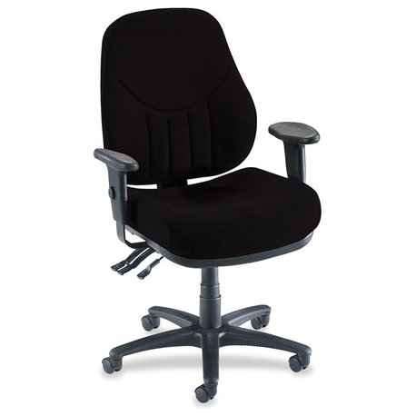 Lorell Baily High-Back Multi-Task Chair, Acrylic Black Seat, Black Frame