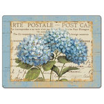 Counterart - CounterArt Blue Hydrangeas Hardboard Placemat, Set of 2 - These CounterArt hardboard placemats feature beautiful designs that will add style and elegance to your dining table. The table mats are produced with a 3/16 inch thick hardboard substrate that is finished with a soft cork backing with sealed, natural edges. The top surface is moisture and stain resistant and allows for spills to be wiped clean with a damp cloth. Durable for lasting wear, these placemats come packed in a set of two and can be used for place settings, or on the buffet. Look for CounterArt coordinating hardboard coasters (sold separately) to create a matching set. Mats measure 15-3/4 Inch long by 11-1/2 Inch wide.