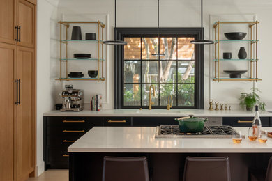 Inspiration for a transitional kitchen remodel in San Francisco with shaker cabinets