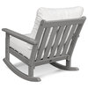 Vineyard Deep Seating Rocking Chair, Mahogany/Spiced Burlap