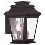 Livex Lighting - Livex Lighting 20232-07 Hathaway - 2 Light Outdoor Wall Lantern in Hathaway Styl - This outdoor wall lantern light looks great near gHathaway 2 Light Out Bronze Clear Water G *UL: Suitable for wet locations Energy Star Qualified: n/a ADA Certified: n/a  *Number of Lights: 2-*Wattage:60w Candelabra Base bulb(s) *Bulb Included:No *Bulb Type:Candelabra Base *Finish Type:Bronze