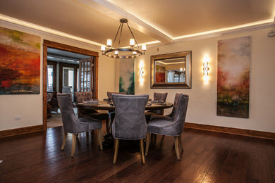 Transitional dining room photo in Denver