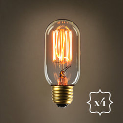 Williamsburg T14 Vintage Style Edison Bulb, 40W (E26), Set of 4 - Products