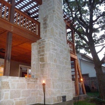 Two Story Stone Fireplace Addition