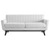 Engage Channel Tufted Fabric Loveseat, White