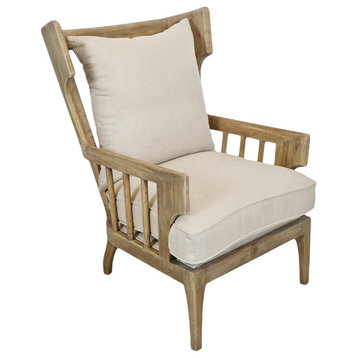 Wood Wingback Easy Chair