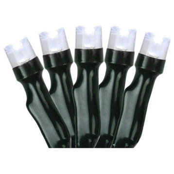 Battery Operated LED Christmas Lights - Pure White - 9.5' Black Wire - 20ct