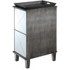 Convenience Concepts Gold Coast Mirrored Bar Cabinet in Antique Silver Metal