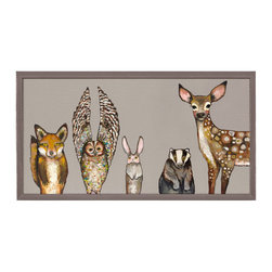 GreenBox Art - "Forest Animals - Taupe" Mini Framed Canvas by Eli Halpin - Prints And Posters