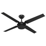 Hunter - Hunter 59235 Chronicle - 54" Outdoor Ceiling Fan - Influenced by design elements from industrial machinery, the Chronicle features rivets and exposed hardware that fit right in with your modern or industrial decor. Perfect for any large room or covered space exposed to moisture and humidity, this damp-rated fan features 54-inch blades and stainless steel hardware to resist the elements. Energy-efficient LED bulbs provide your room with the perfect amount of light while the high-performance, three-speed WhisperWind motor delivers ultra-powerful air movement with a whisper-quiet performance so you get the cooling power you want, without the noise you dont.   Warranty: Limited Lifetime Motor Warranty is backed by the only company with over 130 years in the fan business Airflow: 3922  Rod Length(s): 6   Shipping Length (in): 12.5 Shipping Width (in): 22.5  Shipping Height (in): 8.7  Shipping Weight (Lbs): 20.75  Shipping Cubic Feet (L x W x H)/1728: 1.416Chronicle 54" Outdoor Ceiling Fan Textured Satin Black Textured Satin Black Blade *UL Approved: YES *Energy Star Qualified: n/a  *ADA Certified: n/a  *Number of Lights:   *Bulb Included:No *Bulb Type:No *Finish Type:Textured Satin Black