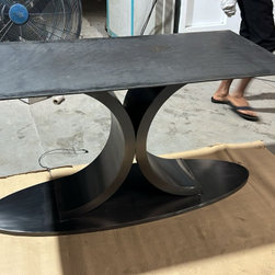 Sculpted Elegance &ndash; Premium Black Stainless Steel Dining Table Base - Products
