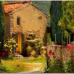 French Farm House Outdoor Canvas Art - Artwork