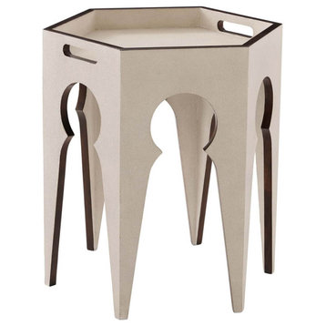 Moroccan Shagreen Wrapped End Table, Light