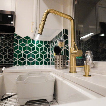 Brooklyn Brownstone Modern Luxury Green Kitchen Remodel
