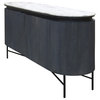 Gemma Racetrack Sideboard Cabinet, Granite Top and Metal Legs White, Charcoal