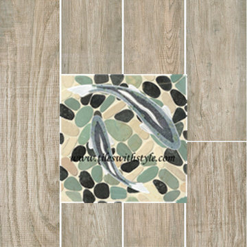 Plank Ceramic Flooring Beach Design Idea