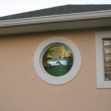 Professionally installed stained glass panels
