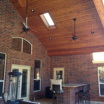 Circle C Ranch in South Austin, TX, covered porch and poolside patio