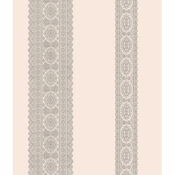 Brynn Gray Paisley Stripe Wallpaper Bolt